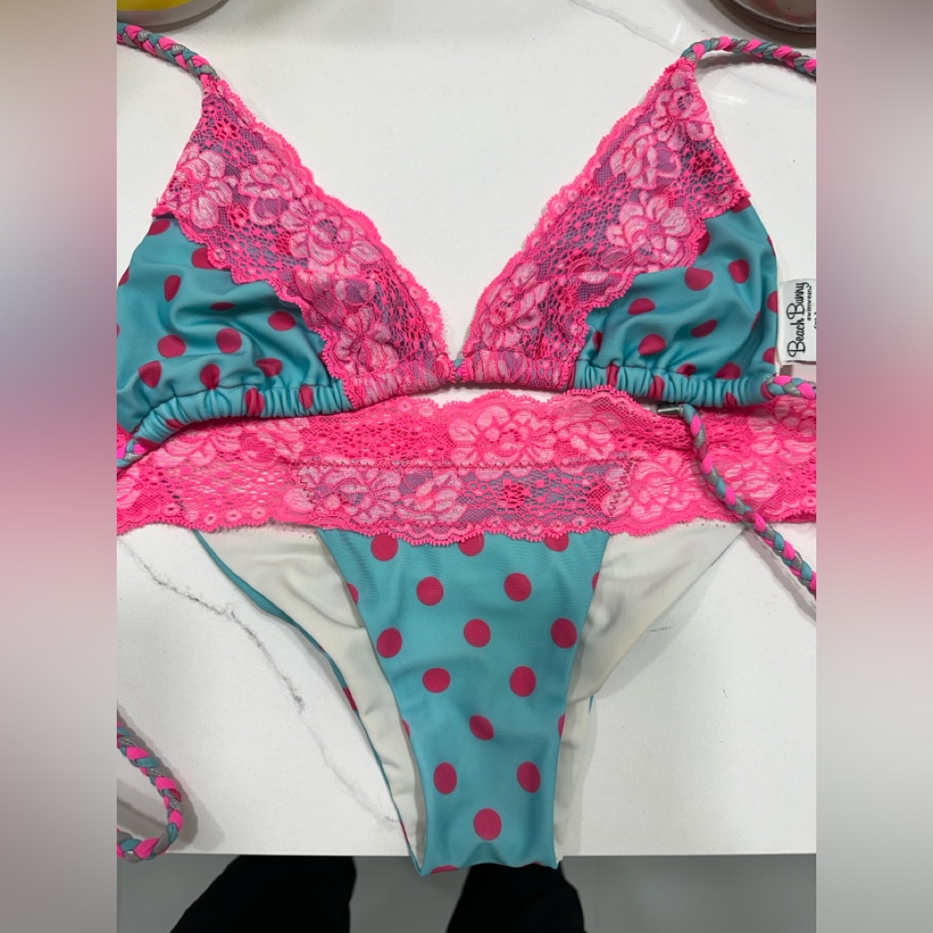 Beach Bunny Polka Dot Lady Lace Bikini Top Only